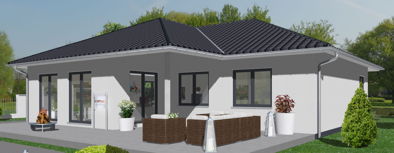 Winkelbungalow 1 3D-Aussenansicht