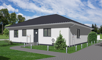 Winkelbungalow 1 3D-Aussenansicht