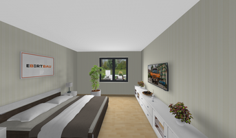 Winkelbungalow 1 3D-Innenansicht