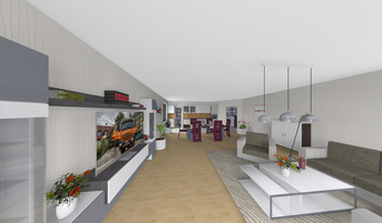 Winkelbungalow 1 3D-Innenansicht