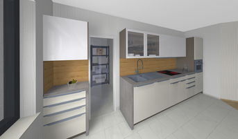 Winkelbungalow 1 3D-Innenansicht