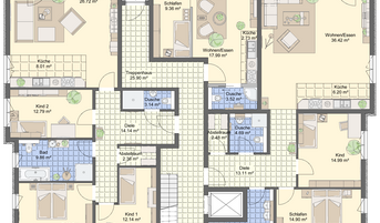 Mehrfamilienhaus PB 105 Grundriss EG