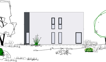Einfamilienhaus PB 037 2D-Ansicht Westen