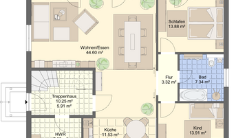 Einfamilienhaus ELW 2 Grundriss EG