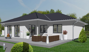 Winkelbungalow 1 3D-Aussenansicht